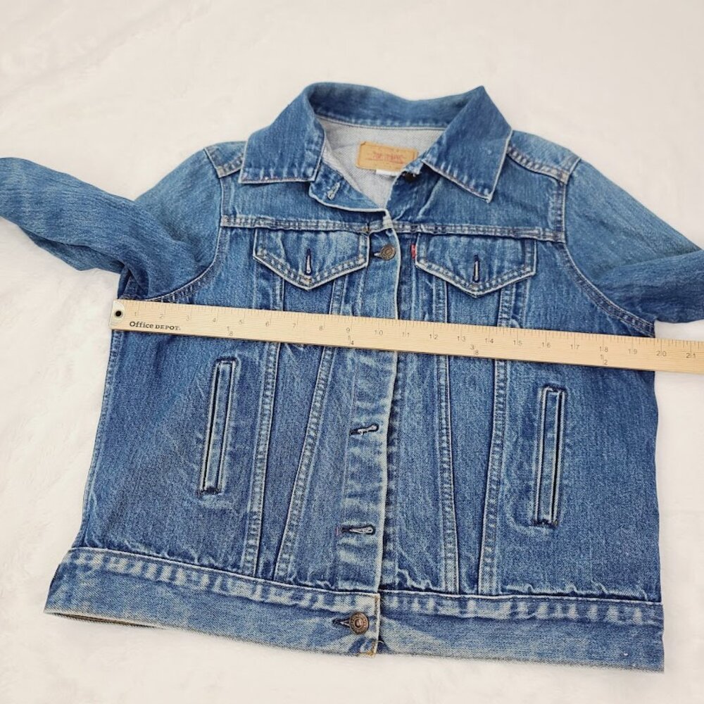 Levi's Women's Blue Mid‎ Washed Denim Button-Front Jeans Jacket Size M - Picture 10 of 11